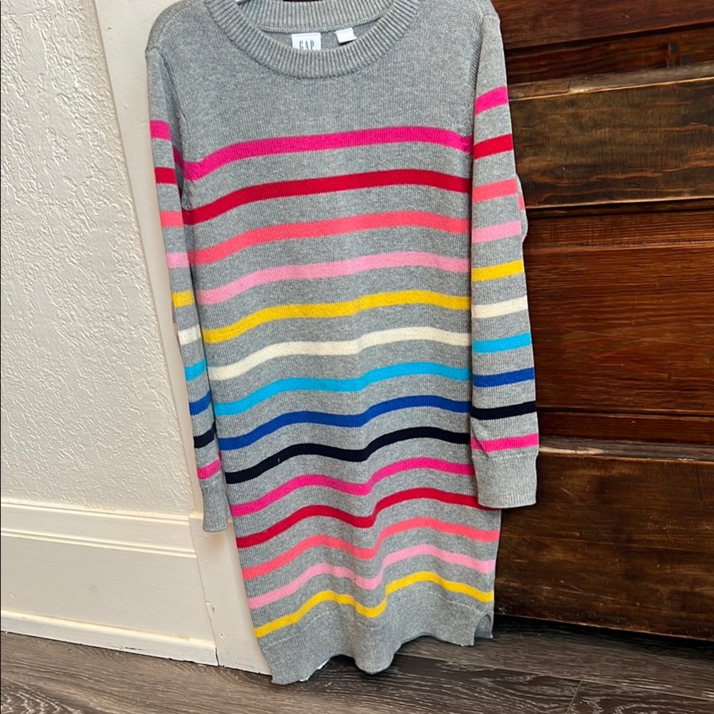 GAP Kids Sz S Gray Knit Sweater Dress